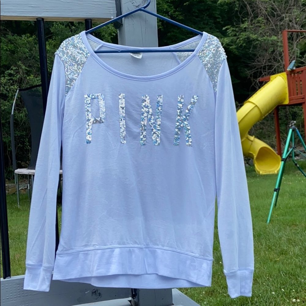 PINK Victoria’s Secret Sequined Long Sleeve Top S